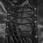 PUNK RAVE Women's Cyberpunk Buckle-up Zip Halterneck Maxi Dress Black