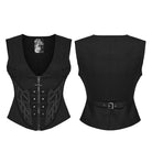PUNK RAVE Women's Cyberpunk Embossed Rivets Zip Vest