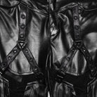 PUNK RAVE Women's Cyberpunk Eyelet Mesh Splice Leggings Black