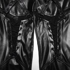 PUNK RAVE Women's Cyberpunk Eyelet Mesh Splice Leggings Black