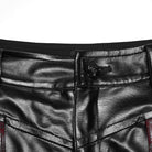 PUNK RAVE Women's Cyberpunk Eyelet Mesh Splice Leggings Black-Red