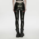 PUNK RAVE Women's Cyberpunk Eyelet Mesh Splice Leggings Black-Red