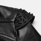 PUNK RAVE Women's Cyberpunk Geometric Spiked Shoulder Panel Zip Front Jacket