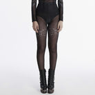 PUNK RAVE Women's Cyberpunk Gradient Printed Mesh Leggings