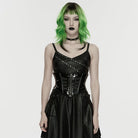 PUNK RAVE Women's Cyberpunk Lace-up Zip Underbust Corset