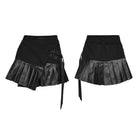 PUNK RAVE Women's Cyberpunk One-piece Asymmetric Pleated Skirt Black