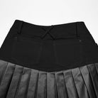 PUNK RAVE Women's Cyberpunk One-piece Asymmetric Pleated Skirt Black