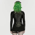 PUNK RAVE Women's Cyberpunk Stand Collar Embossed Slim Fit Jacket