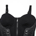 PUNK RAVE Women's Cyberpunk Studded Buckle Lace-up Tank Top