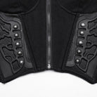 PUNK RAVE Women's Cyberpunk Studded Buckle Lace-up Tank Top