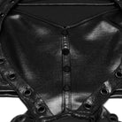 PUNK RAVE Women's Cyberpunk Studded Cutout Strappy Crop Top Black