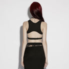 PUNK RAVE Women's Gothic Adjustable Strap Cutout Tank Top