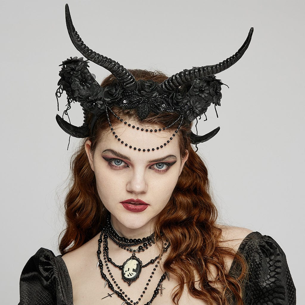 PUNK RAVE Women's Gothic Antler Headdress