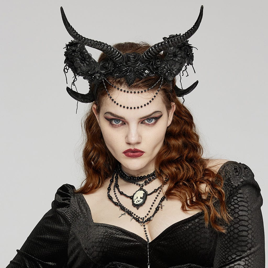 PUNK RAVE Women's Gothic Antler Headdress