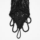 PUNK RAVE Women's Gothic Applique Beaded Long Gloves Black
