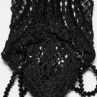 PUNK RAVE Women's Gothic Applique Beaded Long Gloves Black