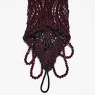 PUNK RAVE Women's Gothic Applique Beaded Long Gloves Red