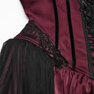 PUNK RAVE Women's Gothic Applique Chained Sleeveless Maxi Dress Black-Red