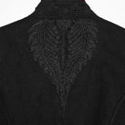 PUNK RAVE Women's Gothic Applique Lace-up Zipper Front Coat Black-Red
