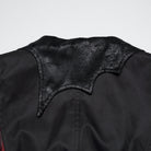 PUNK RAVE Women's Gothic Asymmetric Floral Bat Wing Collar Vest with Detachable Brooch