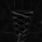 PUNK RAVE Women's Gothic Asymmetric Lace-up Lapel Velvet Coat Black