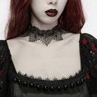 PUNK RAVE Women's Gothic Bat Decor Lace Choker