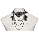 PUNK RAVE Women's Gothic Bat Wing Chain Choker