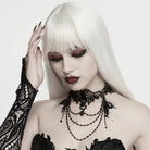 PUNK RAVE Women's Gothic Bat Wing Chain Choker