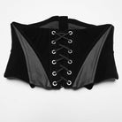 PUNK RAVE Women's Gothic Batwing Lace-up Velvet Underbust Corset