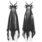 PUNK RAVE Women's Gothic Beaded Demon Horn Veil Headwear