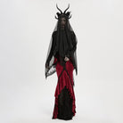 PUNK RAVE Women's Gothic Beaded Demon Horn Veil Headwear
