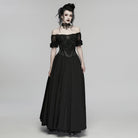 PUNK RAVE Women's Gothic Beaded Embroidered Underbust Corset