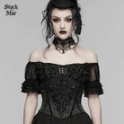 PUNK RAVE Women's Gothic Beaded Embroidered Underbust Corset