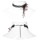 PUNK RAVE Women's Gothic Beaded Flared Lace Choker