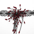 PUNK RAVE Women's Gothic Beaded Flared Lace Choker