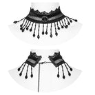 PUNK RAVE Gothic-Halsband mit Perlenspitze für Damen