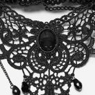 PUNK RAVE Women's Gothic Beaded Lace Choker Black