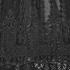 PUNK RAVE Women's Gothic Beaded Ruched Chiffon Splice Corset Dress