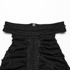 PUNK RAVE Women's Gothic Beaded Ruched Lace Halter Neck Top