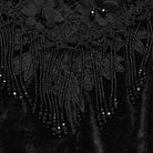 PUNK RAVE Women's Gothic Beaded Tassel Off Shoulder Irregular Hem Dress