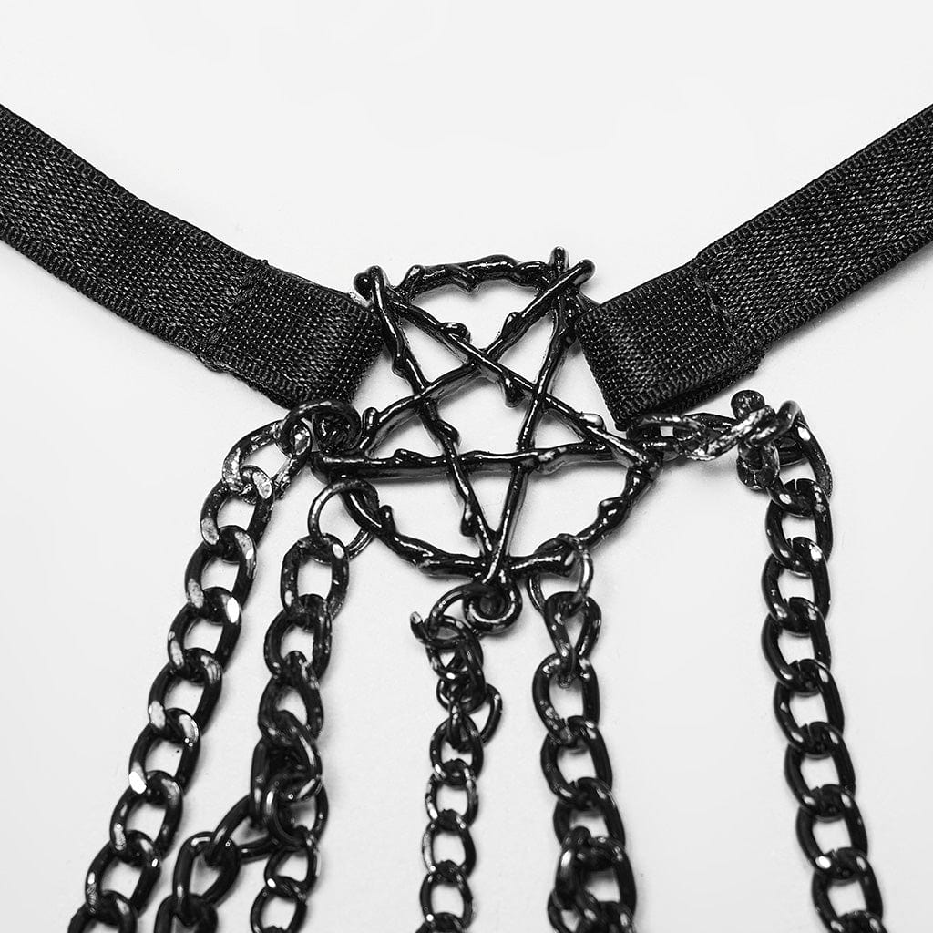 PUNK RAVE Women's Gothic Beaded Tassels Chain Body Harness