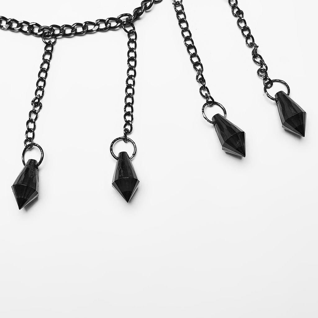 PUNK RAVE Women's Gothic Beaded Tassels Chain Body Harness