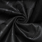 PUNK RAVE Women's Gothic Black Stretch Twill Fabric Chef Faux Leather Coat