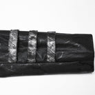 PUNK RAVE Women's Gothic Black Stretch Twill Fabric Chef Faux Leather Coat