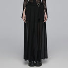 PUNK RAVE Women's Gothic Buckle Double-layered Draped Skirt