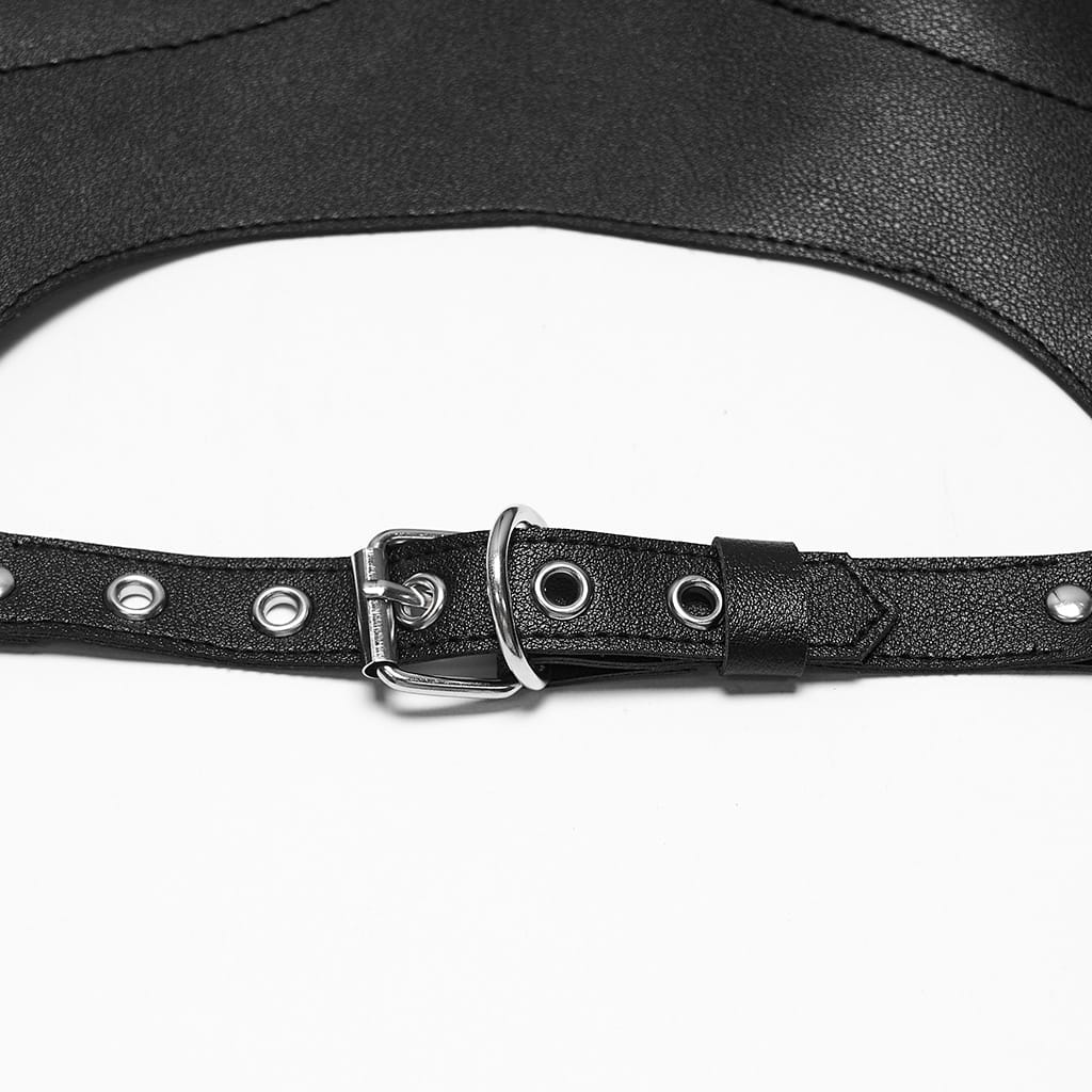 PUNK RAVE Women's Gothic Buckle Strap Chain Halter Body Harness