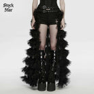 PUNK RAVE Women's Gothic Buckle-up Multi Layered Long Skirt