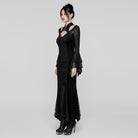 PUNK RAVE Women's Gothic Cheongsam Collar Fishtailed Gown Dress Black