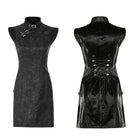 PUNK RAVE Women's Gothic Cheongsam Slim Fitted Dresses