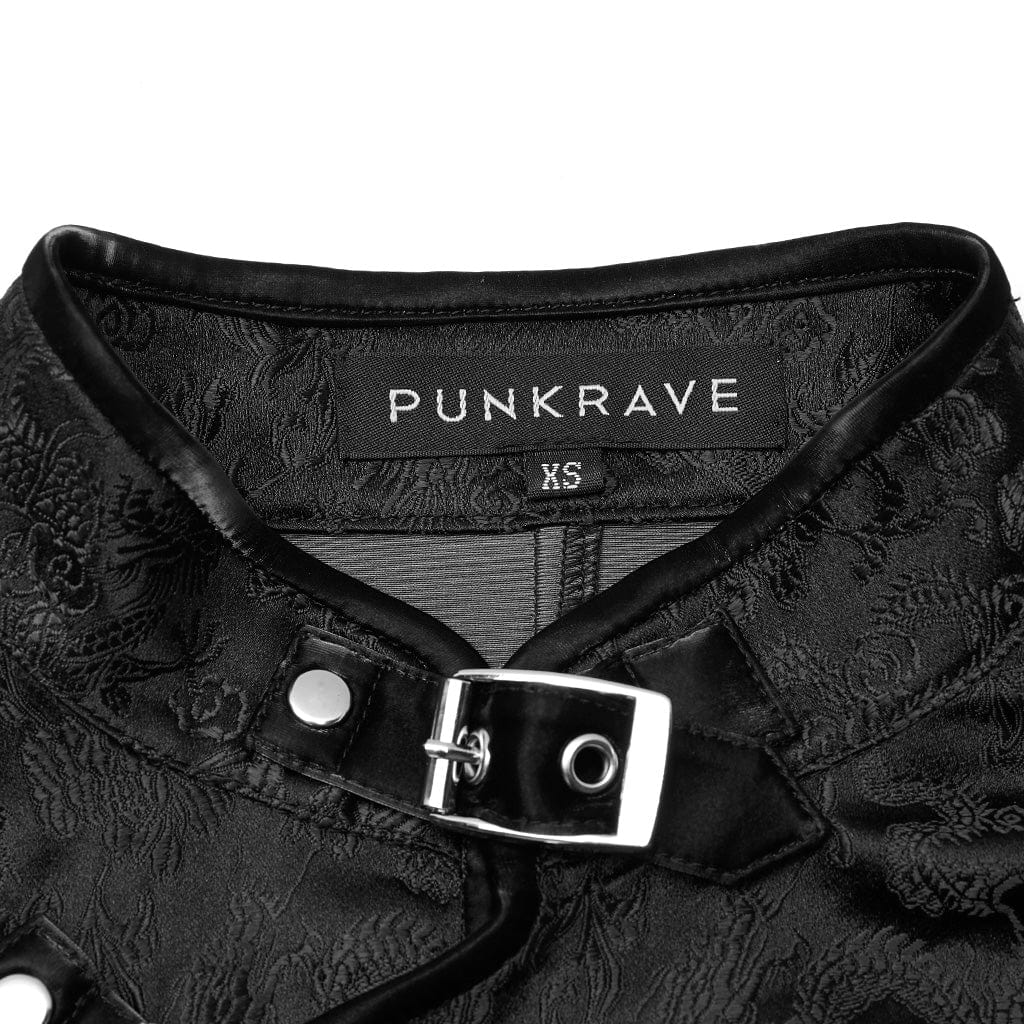 PUNK RAVE Women's Gothic Cheongsam Slim Fitted Dresses